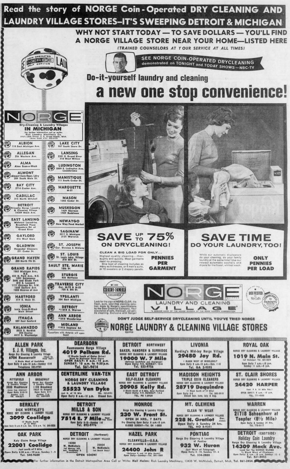 Norge Village - 1962 Ad From Detroit Papers (newer photo)